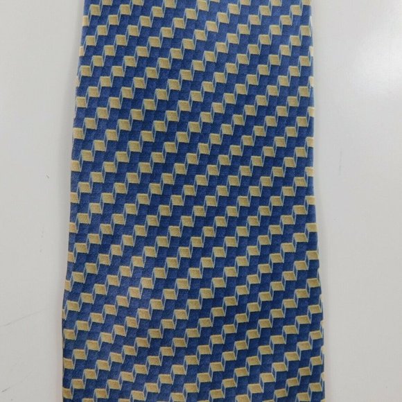 Bill Blass Neo NWOT Blue and Gold Zig Zags T601 - Picture 3 of 4